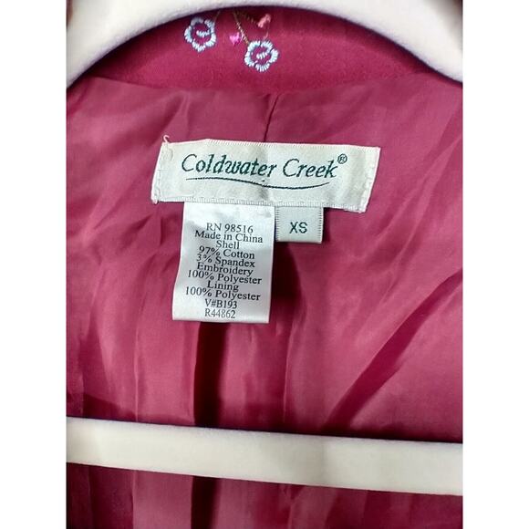 Coldwater Creek Women's Red Floral Embroidered Blazer Jacket XS - Picture 8 of 8